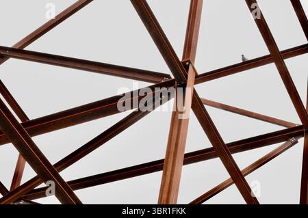 Construction elements metal beams. Building reinforcement. Metal slats Stock Photo