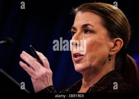 Washington, United States. 10th July, 2025. Spokesperson Tammy Bruce speaks during a press briefing at the U.S. Department of State on July 10, 2025 in Washington, DC (Photo by Samuel Corum/Sipa USA) Credit: Sipa USA/Alamy Live News Stock Photo