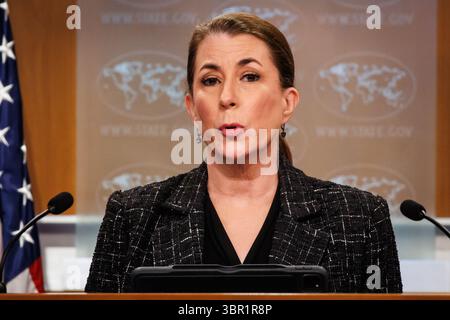 Washington, United States. 10th July, 2025. Spokesperson Tammy Bruce speaks during a press briefing at the U.S. Department of State on July 10, 2025 in Washington, DC (Photo by Samuel Corum/Sipa USA) Credit: Sipa USA/Alamy Live News Stock Photo
