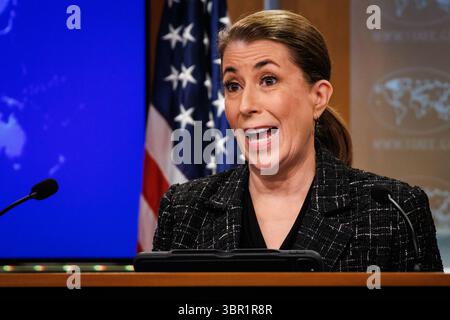 Washington, United States. 10th July, 2025. Spokesperson Tammy Bruce speaks during a press briefing at the U.S. Department of State on July 10, 2025 in Washington, DC (Photo by Samuel Corum/Sipa USA) Credit: Sipa USA/Alamy Live News Stock Photo