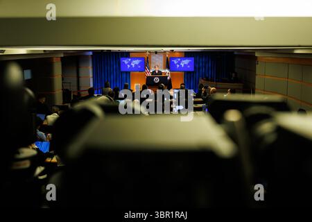 Washington, United States. 10th July, 2025. Spokesperson Tammy Bruce speaks during a press briefing at the U.S. Department of State on July 10, 2025 in Washington, DC (Photo by Samuel Corum/Sipa USA) Credit: Sipa USA/Alamy Live News Stock Photo