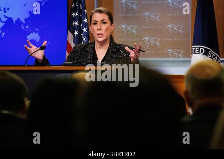 Washington, United States. 10th July, 2025. Spokesperson Tammy Bruce speaks during a press briefing at the U.S. Department of State on July 10, 2025 in Washington, DC (Photo by Samuel Corum/Sipa USA) Credit: Sipa USA/Alamy Live News Stock Photo