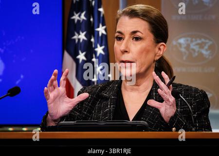 Washington, United States. 10th July, 2025. Spokesperson Tammy Bruce speaks during a press briefing at the U.S. Department of State on July 10, 2025 in Washington, DC (Photo by Samuel Corum/Sipa USA) Credit: Sipa USA/Alamy Live News Stock Photo