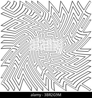 Spiral maze twist. Rotating pathway cluster. Dynamic swirl Vector. Endless journey. Stock Vector