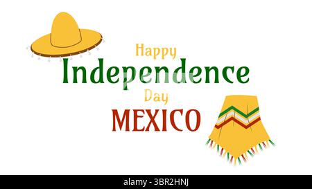 Mexican Independence Day Viva Mexico Fiesta 16th. Design template Poster card banner background. Vector illustration Stock Vector