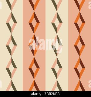 Earth color rhombus seamless repeat pattern Stock Vector