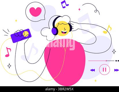 Viral Tunes Vector Illustration Featuring Songs that Became Popular with Sound Waves Equalizer, Voice Signal Circle, and Digital Visualization Sound Stock Vector