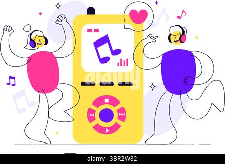 Viral Tunes Vector Illustration Featuring Songs that Became Popular with Sound Waves Equalizer, Voice Signal Circle, and Digital Visualization Sound Stock Vector