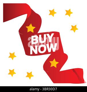 Buy Now Button Vector – Flat Shopping Icon for eCommerce and Online Stores Stock Vector