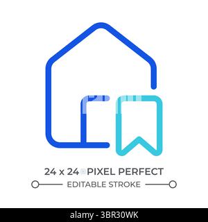 Home bookmark colorful line ui icon Stock Vector