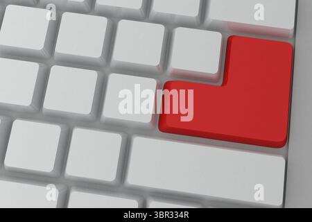 Red enter button on keyboard Stock Photo