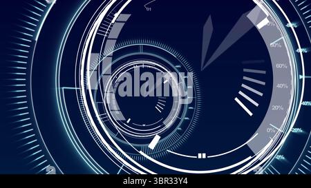 Circle interface with percentage in blue background Stock Photo