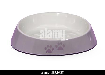 Empty pet bowl isolated on white background. Accessories for pets Stock Photo