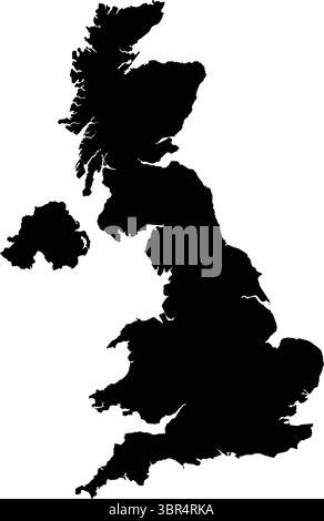 United Kingdom map icon silhouette Stock Vector
