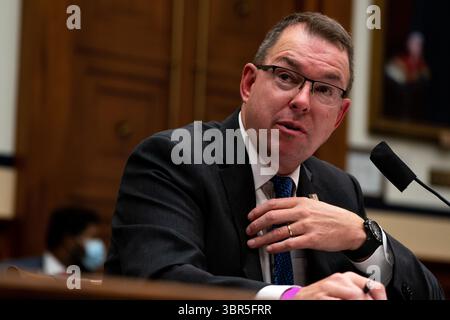 July 22, 2020, Washington, District of Columbia, USA: Peter T. Gaynor, Administrator of Federal Emergency Management Agency (FEMA) testifies before the United States House Committee on Homeland Security on Capitol Hill in Washington DC on July 22nd, 2020  (Credit Image: © Anna Moneymaker/CNP via ZUMA Wire) Stock Photo
