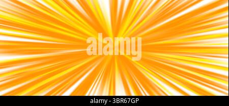 Sunburst radial orange light rays background. Orange Sunbeams, Dynamic explosion of glowing energy for summer, comics, holiday designs, posters Stock Vector