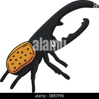 Insect Hercules Beetle Cartoon Colored Clipart  Stock Vector