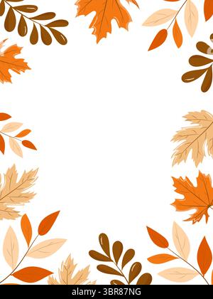 Fall Inspiration Rectangle Rectangular frame with autumn leaves. Fall template for postcard ...