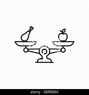 balanced diet line icon. linear style sign for mobile concept and web design. Outline vector icon. Symbol, logo illustration. Vector graphics Stock Vector