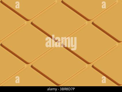 Seamless isometric pattern of yellow mosaic tiles. 3D illustration. Stock Photo