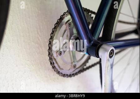 Bicycle chain and pedals close up Stock Photo