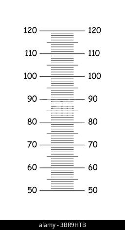 Horizontal scale of 50 centimeters ruler with markup and numbers ...