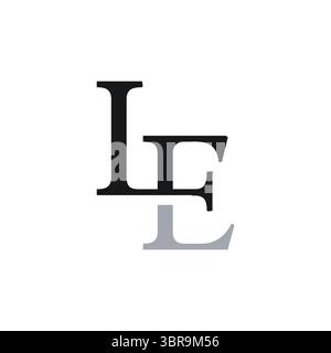LE Monogram Logo Template vector image. LE Logo Design Creative and Modern Logo Design Stock Vector