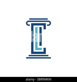 Legal pillar logo initial letter cl design vector. Letter CL Law Logo Concept With Pillar Symbol. Stock Vector