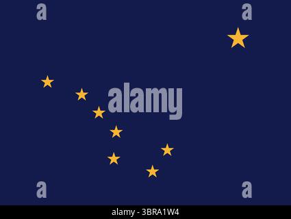 Alaska flag. Official colors and proportions. Stock Vector