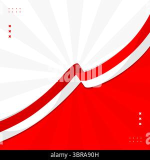 Indonesian flag square background template suitable for important events related to Indonesia Stock Vector