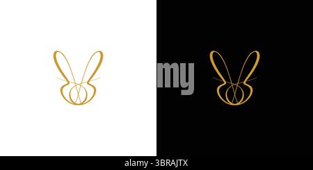 Luxury and elegant rabbit logo design Stock Vector