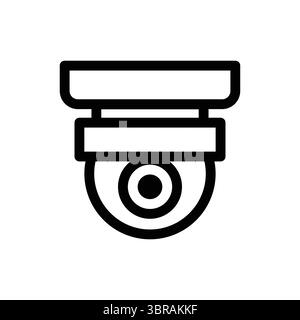 Detailed outline of a security camera designed for monitoring and safety in various environments, suitable for both home and business use. Stock Vector