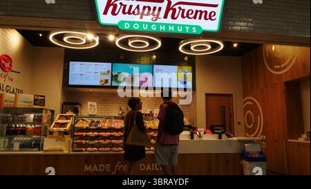 The Krispy Kreme store in the departure lounge of Gatwick airport North Terminal. Stock Photo