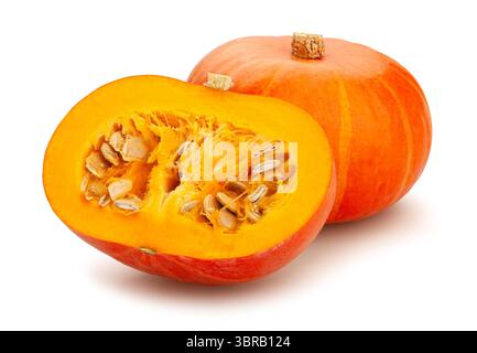 sliced kuri squash path isolated on white Stock Photo