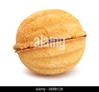 walnut shaped cookies path isolated on white Stock Photo