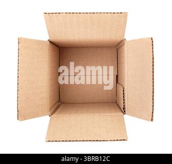 open parcel box path isolated on white top view Stock Photo