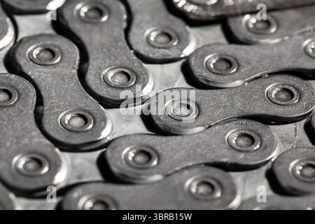 bicycle chain macro closeup detail Stock Photo