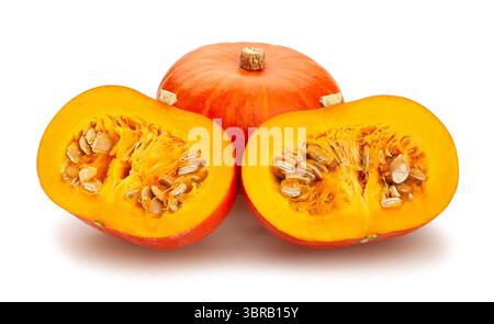 sliced kuri squash path isolated on white Stock Photo