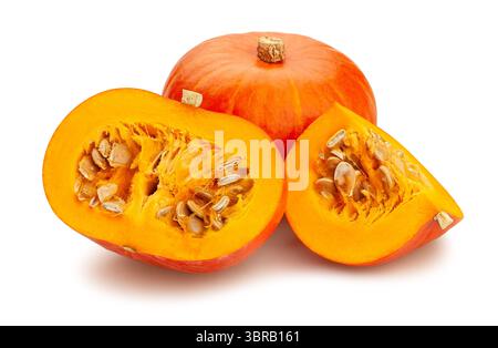sliced kuri squash path isolated on white Stock Photo