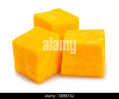 squash chunks path isolated on white Stock Photo