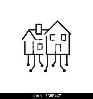 Digital House Icon Stock Vector