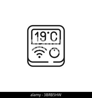 Smart Thermostat Icon Stock Vector