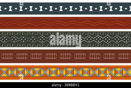 West Africa cloth seamless patterns Stock Vector