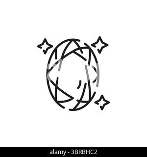 Oval Cut Icon Stock Vector