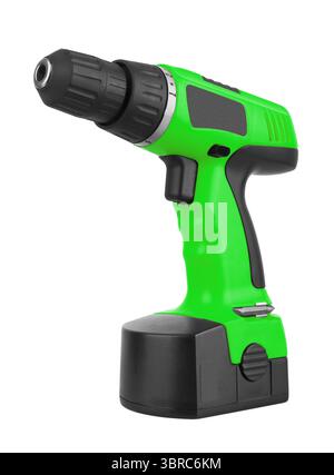 Battery screwdriver or drill isolated on white background Stock Photo