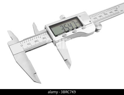 Dgital Electronic Vernier Caliper, isolated on white background Stock Photo