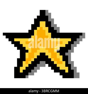 Star shape in pixel art style Stock Vector