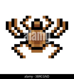 Spider in pixel art style Stock Vector