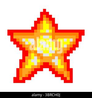 Star shape in pixel art style Stock Vector