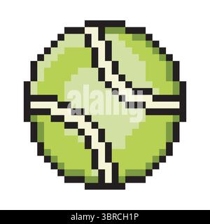 Tennis ball with pixel art design Stock Vector